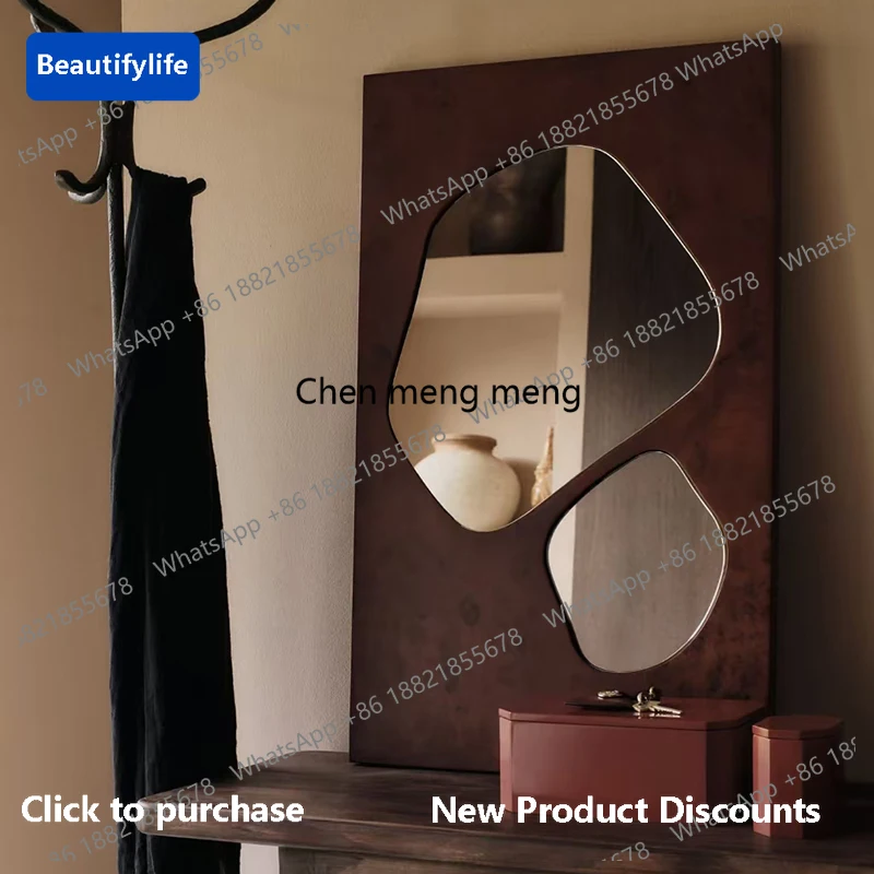 M183 Medieval living room wall-mounted decorative mirror French household square mystery mirror wall-mounted dining side mirror
