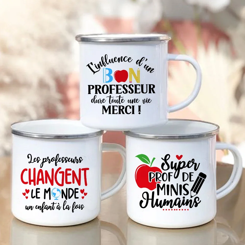 Enamel Handle Cup The Influence of Teachers Will Last for A Lifetime Print Mug Coffee Cups Graduation Thanks Gift for Professeur