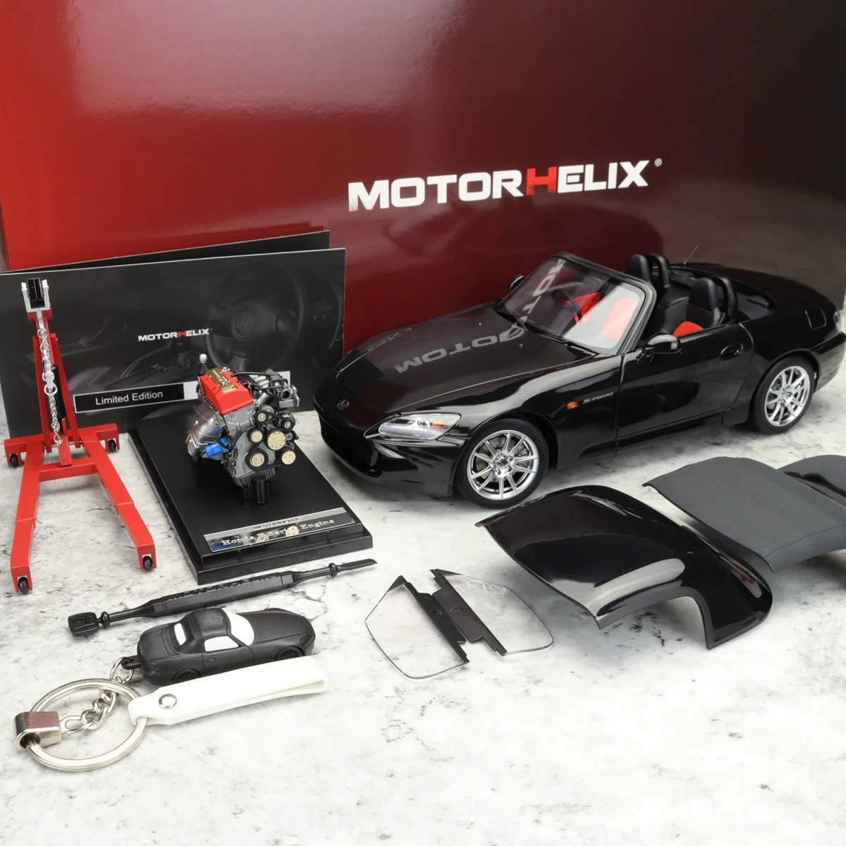 MH 1:18 S2000 AP2 con motor JDM simulación Edición Limitada Todo abierto aleación Metal estática modelo de coche juguete regalo