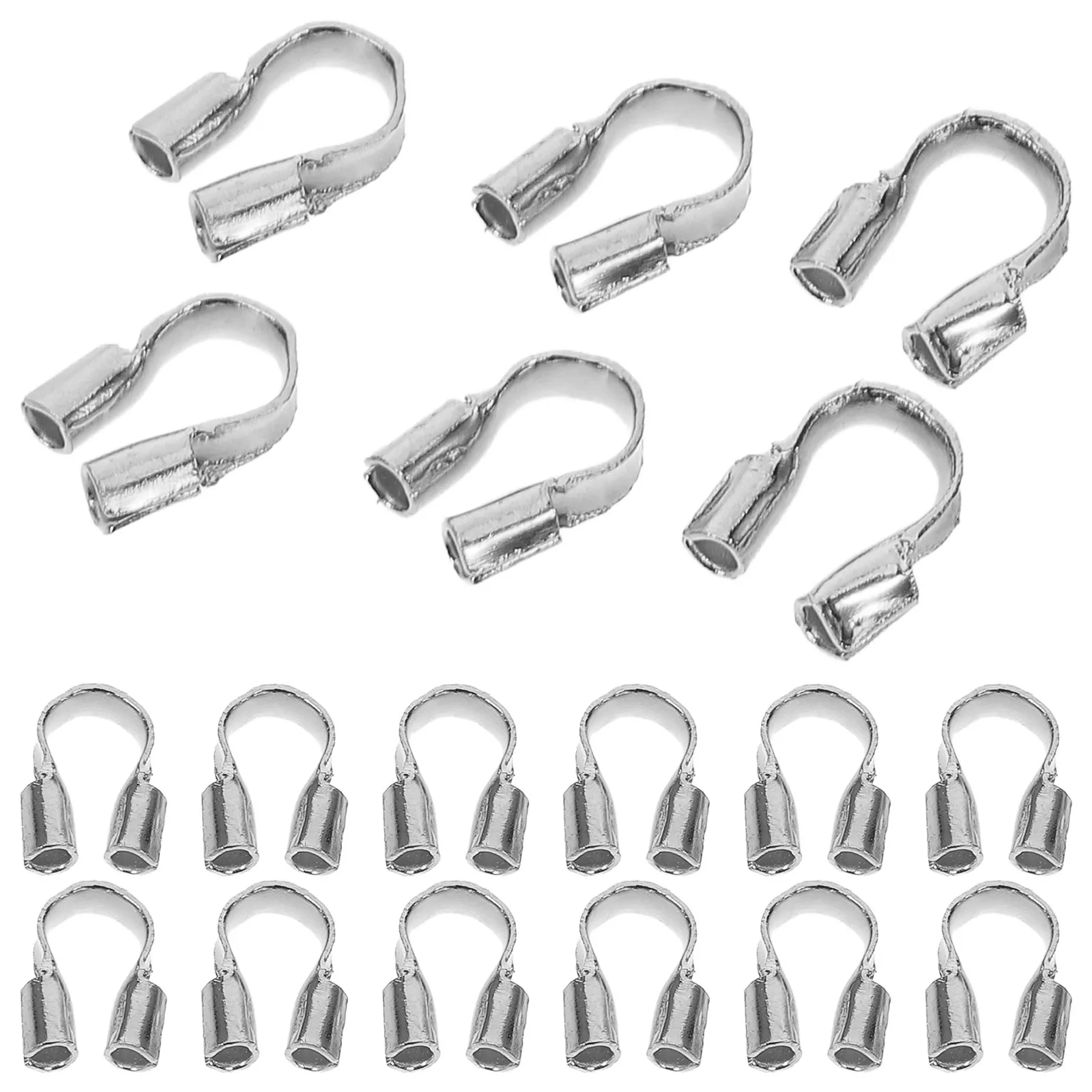 100Pcs U-Shape Wire Thread Guard Copper DIY Jewelry Making Accessories Metal Copper Jewelry Wire Protector Thread Guard