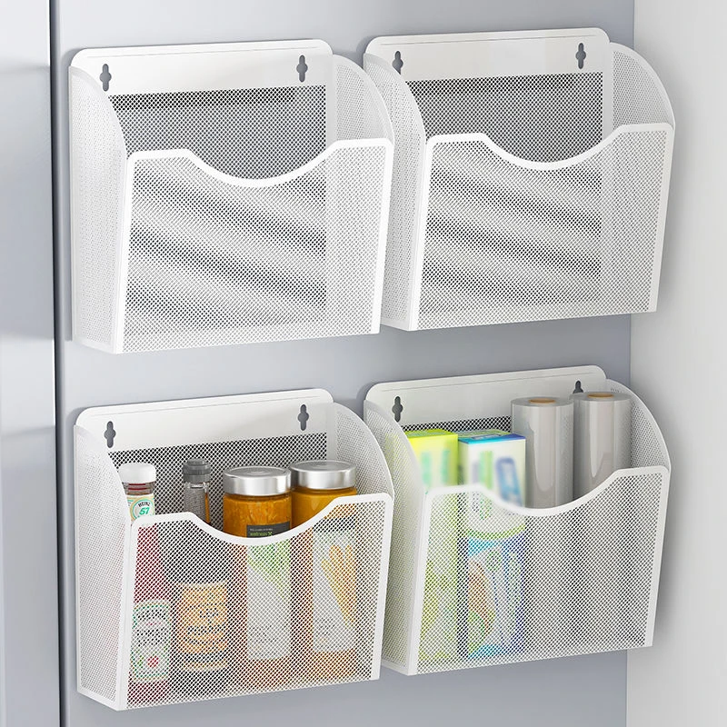 

Magnet Fridge Shelf Spice Holder No Drilling Mesh Kitchen Organizer Shelf Cabinet Refrigerator Storage Rack Kitchen Accessories