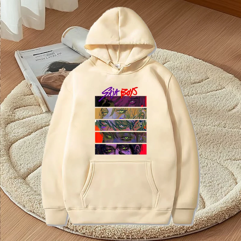 kpop demon hunters saja boys graphics hoodie men women vintage Anime Long sleeve Sweatshirt with print oversized  hoodie  unisex