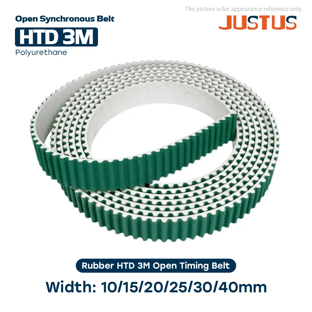 

HTD 3M Open synchronous belt width 6/10/15/20/25/30/40mm polyurethane Steel PU HTD 3M Timing belt Small backlash 3D printer