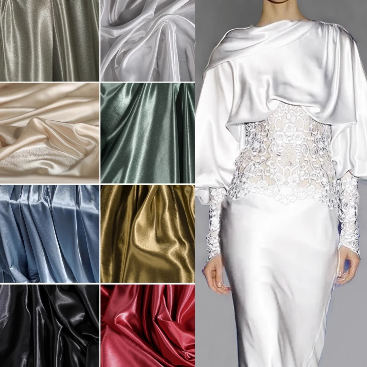 

High end acetate satin smooth and soft hanging satin sewing evening dress suspender skirt shirt cheongsam clothing design fabric