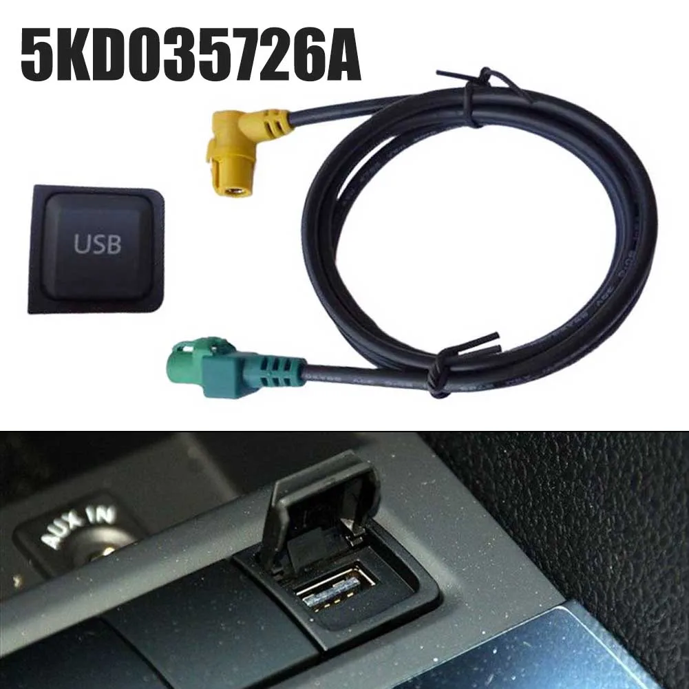 Car USB Socket Adapter Cable for Center Console Phone Charger Compatible with For Golf MK6 MK5 Models 2005 2013