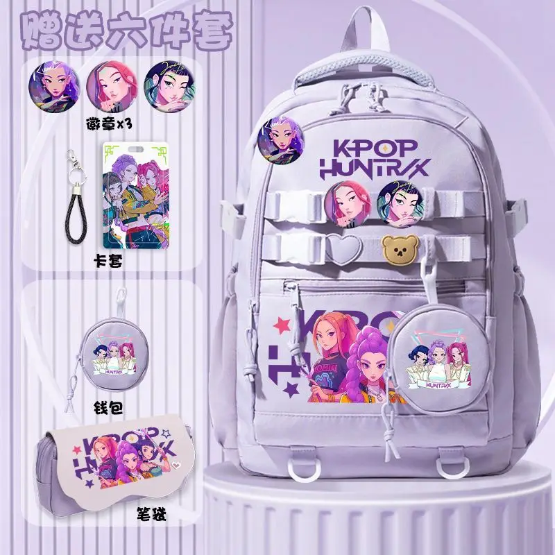 

KPOP Witch Hunting Team Same Bag Rumi Backpack for Elementary School Students New Lightweight Girl Large Capacity Backpack