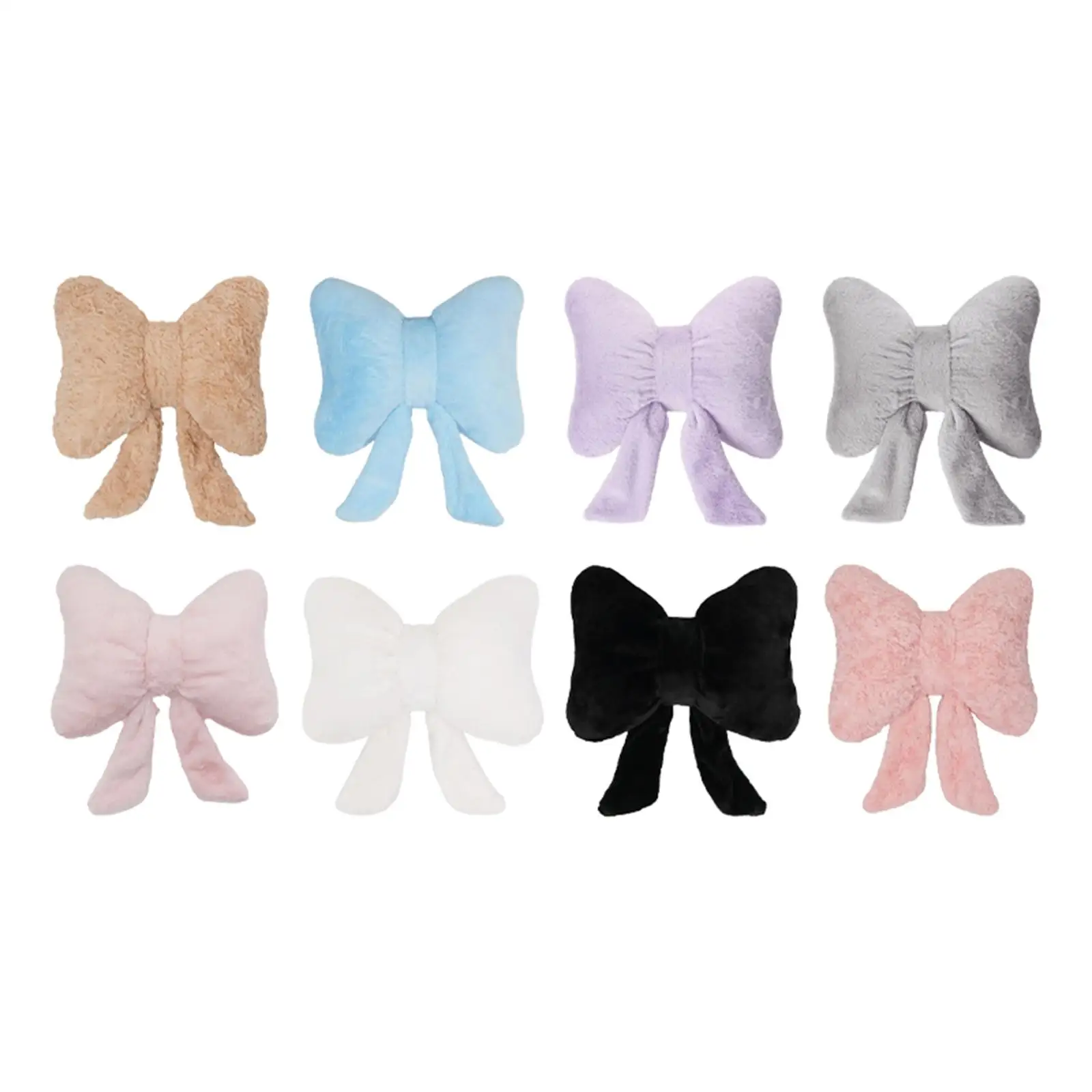 

Plush Bow Throw Pillow Soft Cushion Decorative Pillow for Living Room Bedroom Couch Car Cafe