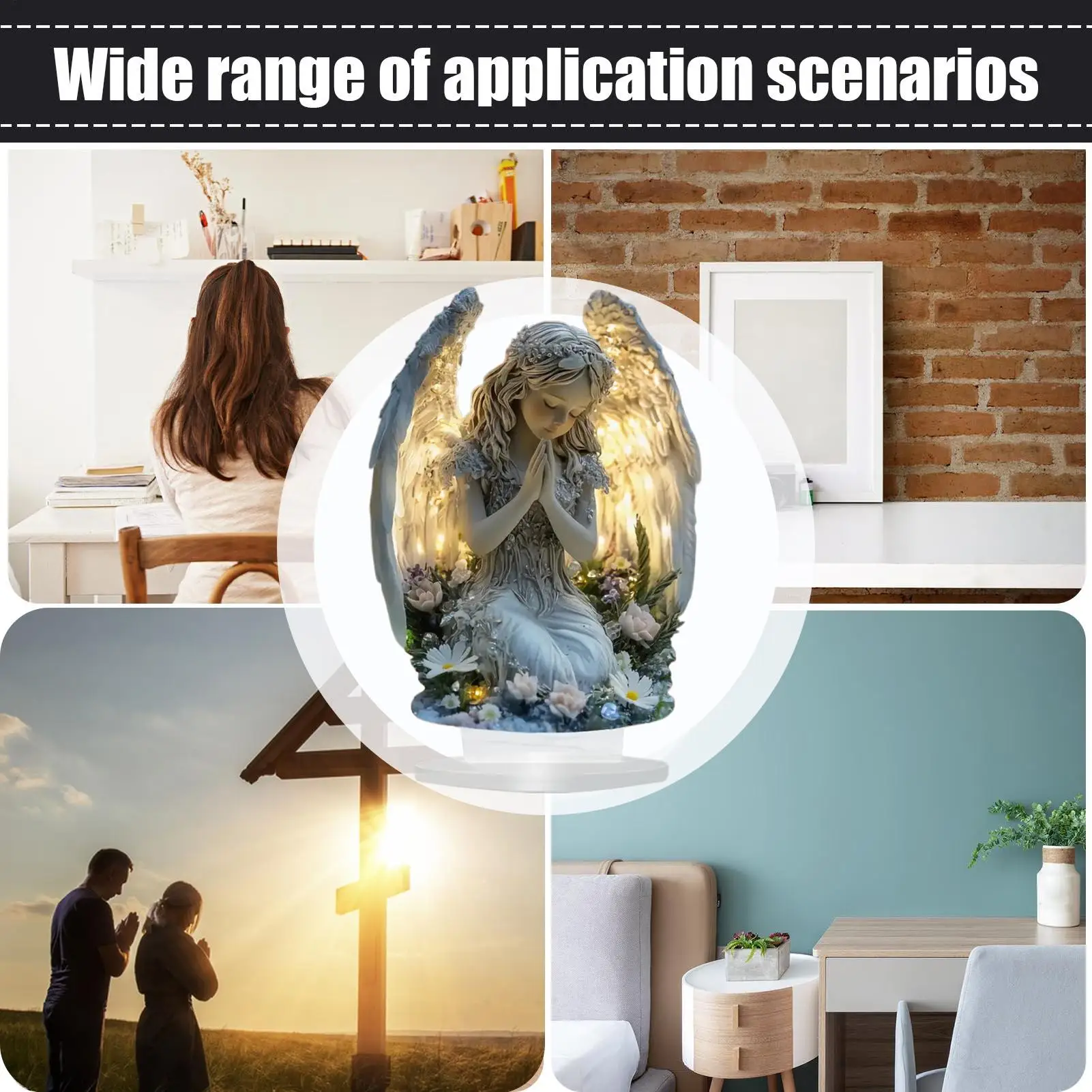 

Angel Decor 2d Prayer Angel Acrylic Sign Christmas Decorations Decorative Centerpiece Art Ornaments for Home Desktop Decoration