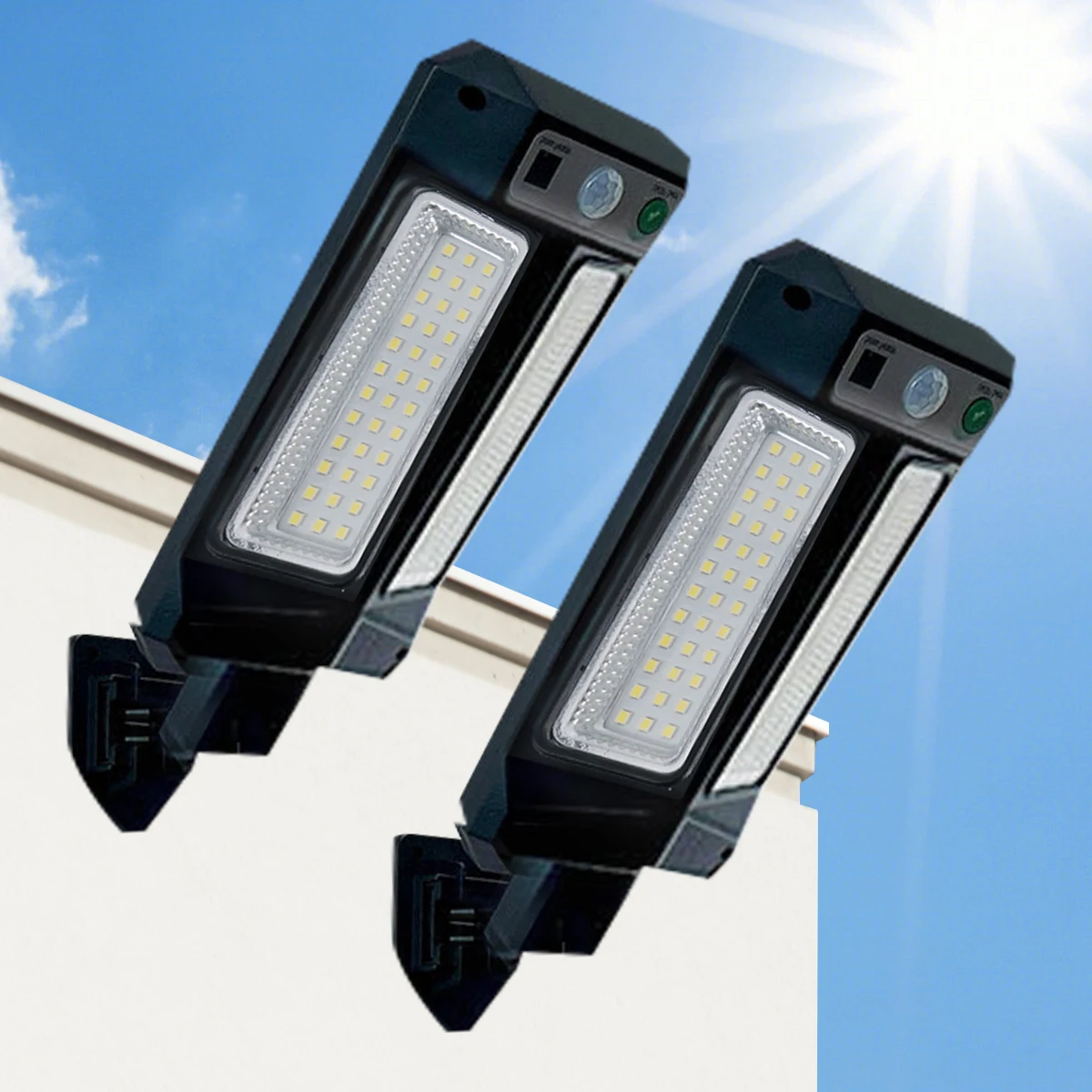 

2Pcs Solar Street Lights, White Light/Three-Level Adjustment, Remote Control, Outdoor Street Lights with Smart Motion Sensor, Three White Light Modes, Suitable for Outdoor Use, Garden Lighting, Landscape Lighting