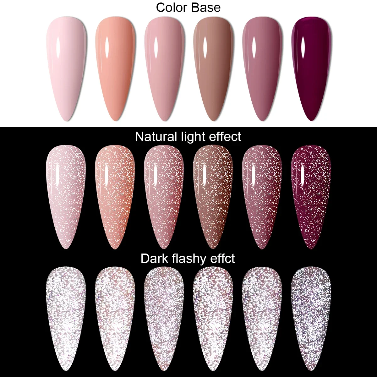 Quatro lírio 7ml capa superior reflexiva gel unha polonês glitter espumante arte do prego semi permanente gel polonês para unhas manicure diy