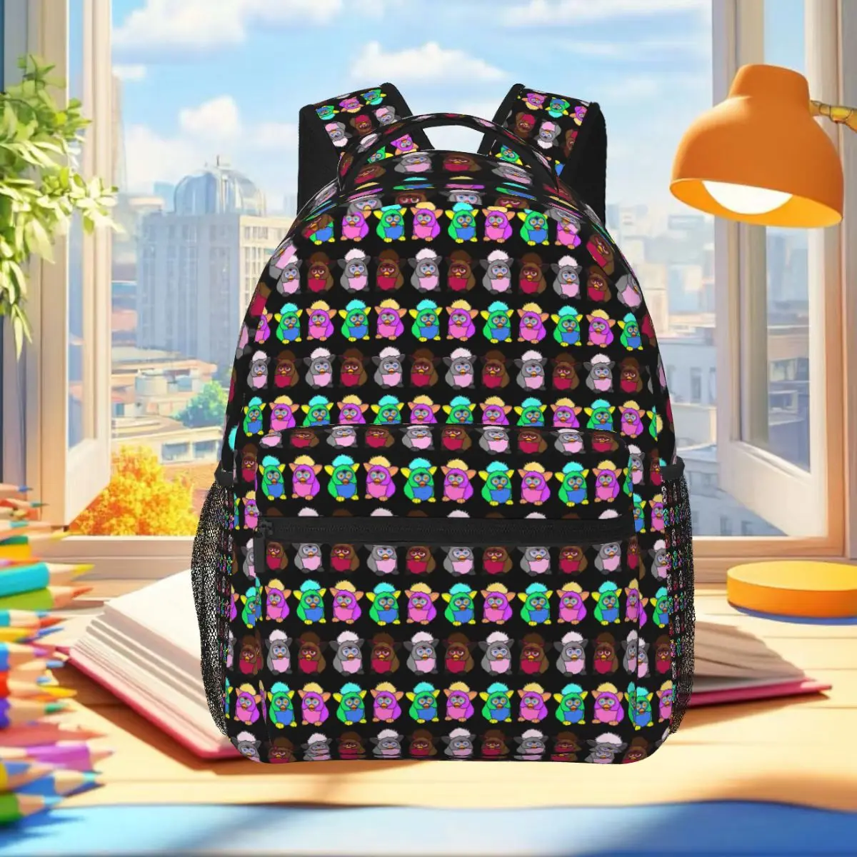 Nightmare Furby Cartoon Robot Toys Backpack Student Boys Girls BookBag Children School Bag Computer Shoulder Bags for Men Women