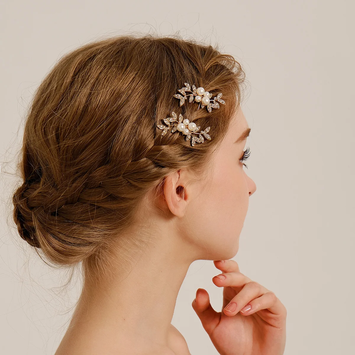 2 Teil/satz Mode Kristall Blume Braut Haarnadeln Trendy Handgemachte Perle Haar Clips Für Frauen Urlaub und Party Schmuck Zubehör – Detail 3