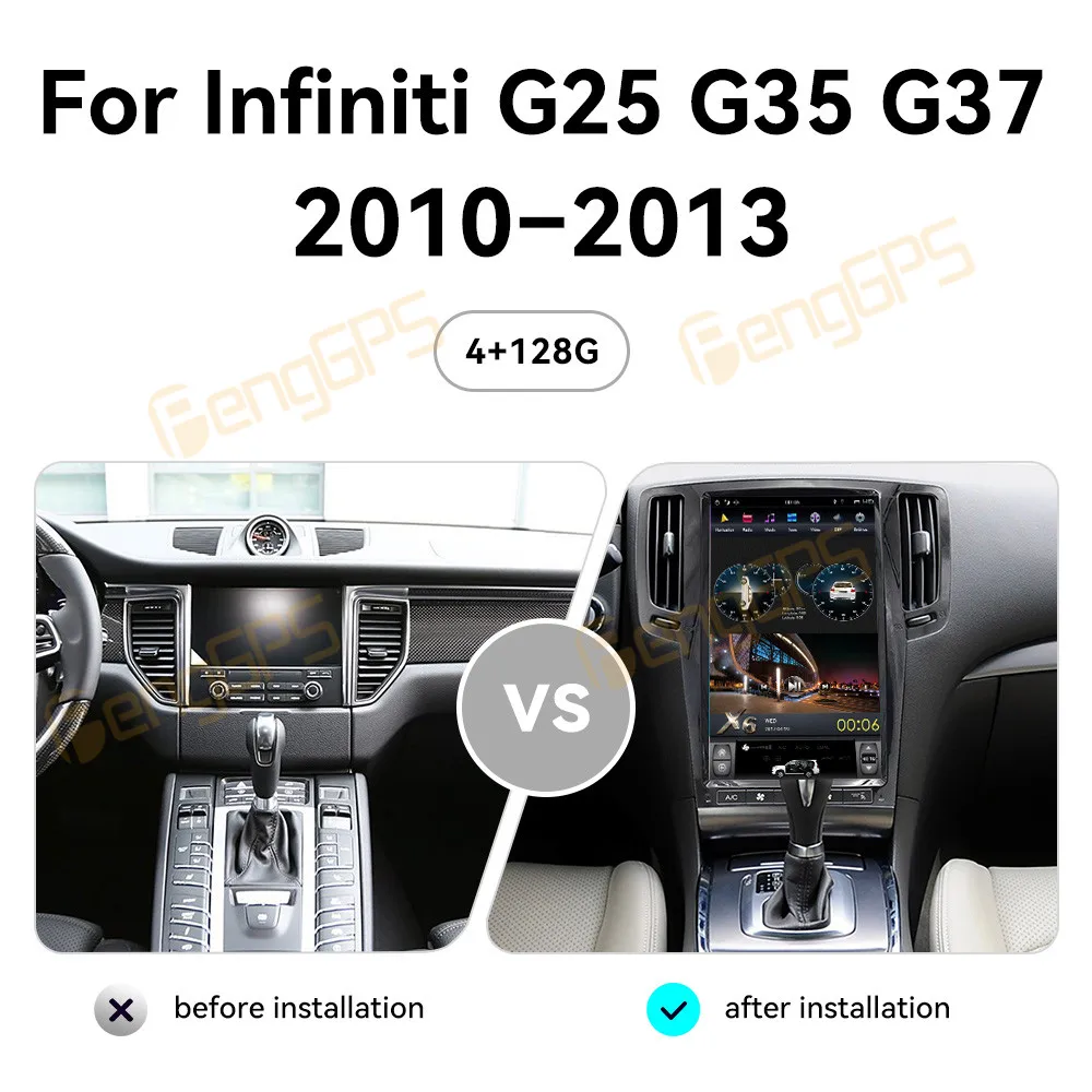 13.6'' Android 13 for Infiniti G25 G35 G37 2010-2013 Touch Car Screen Navigation Carplay Car Radio DSP Multimedia Player GPS BT