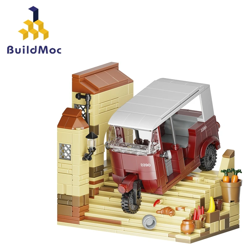 Buildmoc Indianaed Movie Jones Galloping Rickshaw Car MOC Set Building Blocks Kits Toys for Children Kids Gifts Toy 404PCS Brick