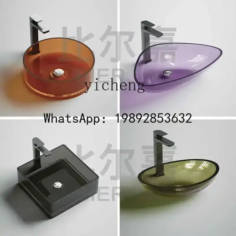 U5.11  transparent resin countertop basin Household washbasin Hotel B & B Art washbasin