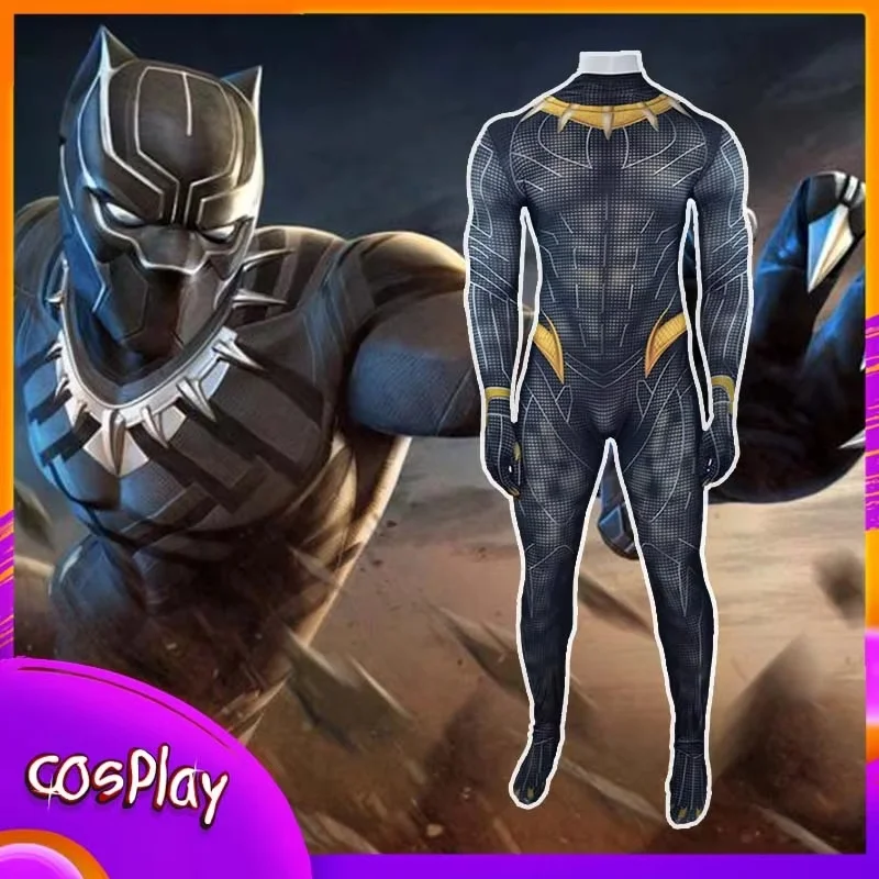 

Костюм для косплея Черной Пантеры COS, комбинезон Леопард N'Jadaka, реквизит для Хэллоуина, Комик-Кона, вечеринок, карнавалов, боди для взрослых мужчин, подарок