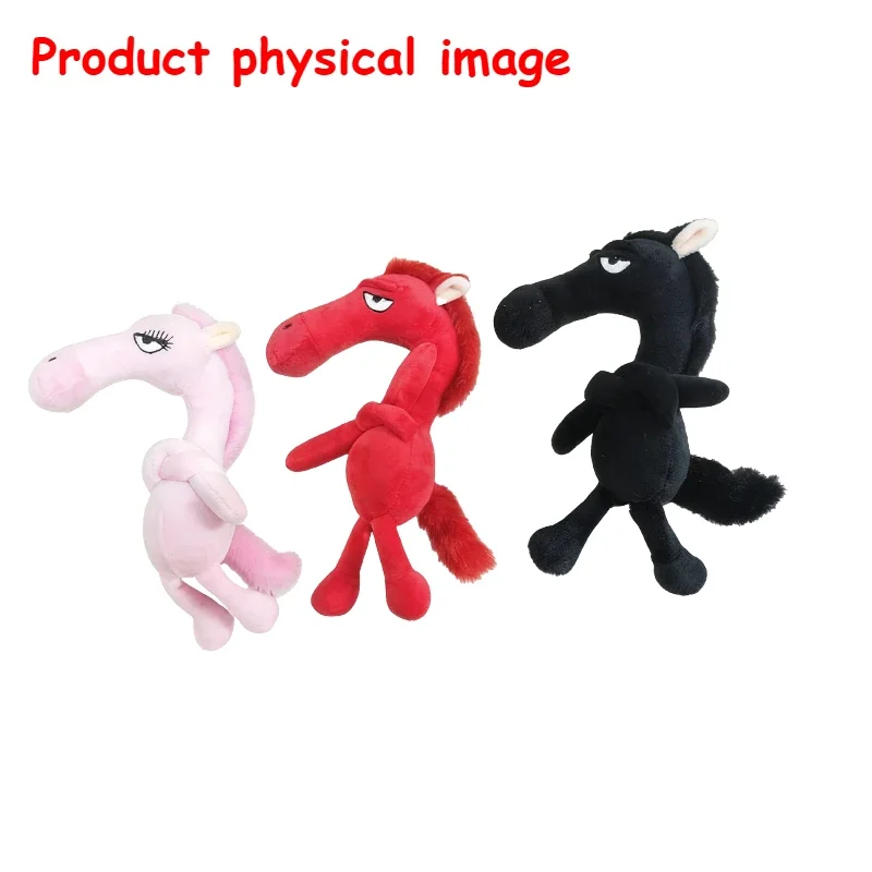 Black Horse Keychain 14CM Plush Toy Backpack Pendant Decoration Year of The Horse Plush Toy New Year's Gifts for Boys and Girls