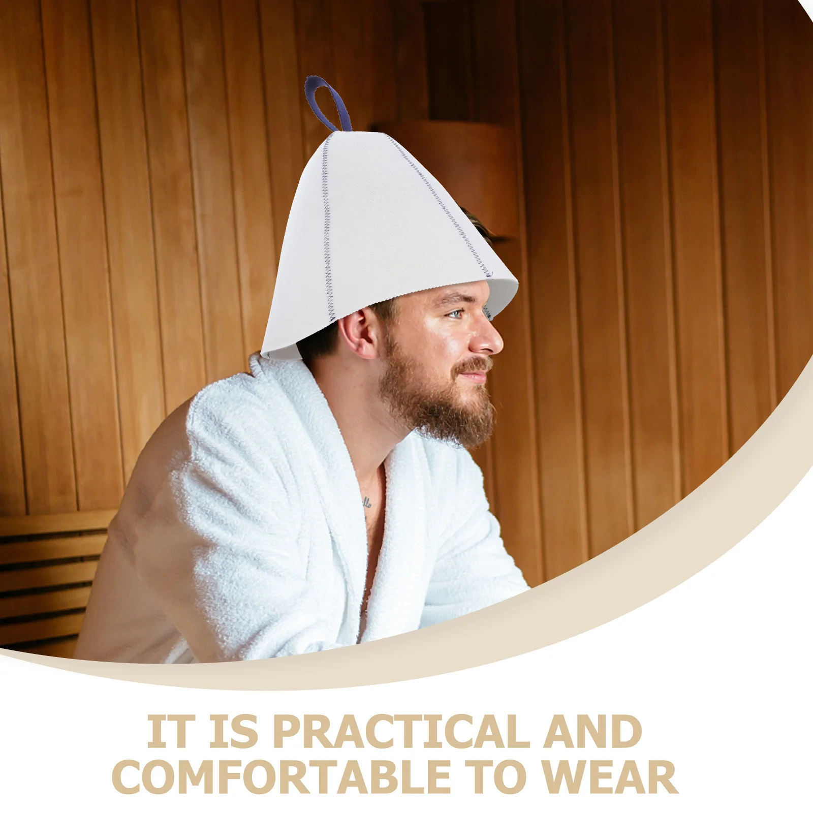 2 قطعة قبعة ساونا وسادة مقعد مجموعة سميكة قبعة صوفية ملبدة للرجال النساء حمام اكسسوارات رمادي أزرق ساونا الاسترخاء عدة