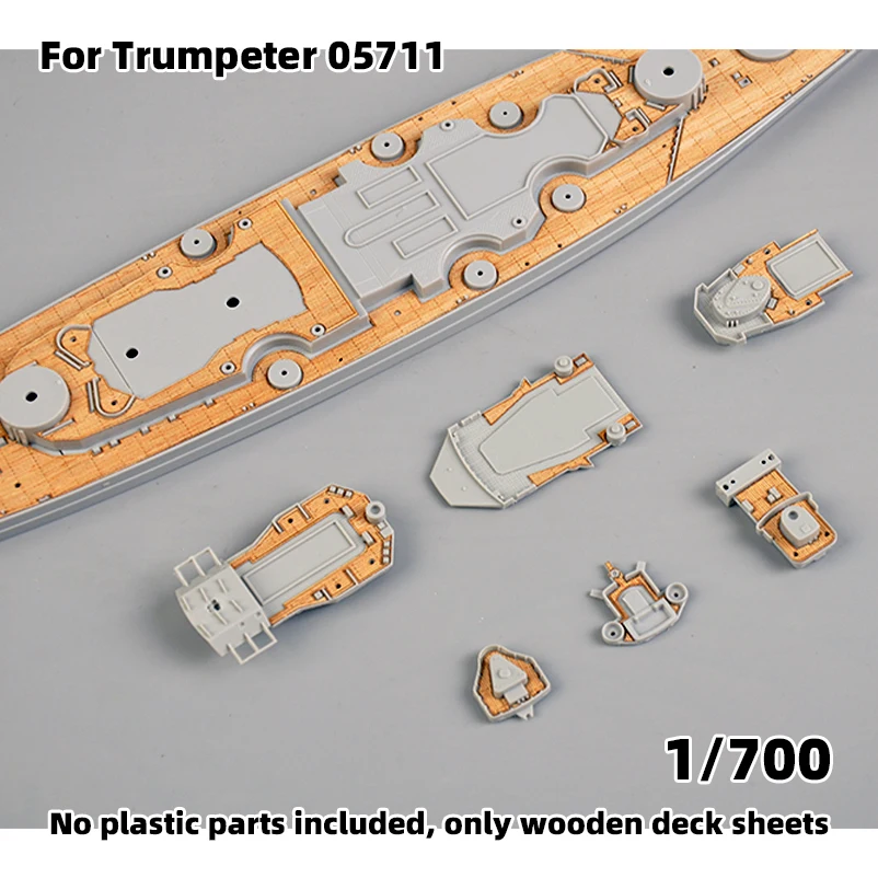 Modell-Upgrade-Teile: Lasergeschnittene Holzdeckplatte mit selbstklebender Ankerkette für TRUMPETER 05711 03702 Bismarck 1/200 1/700 – Detail 8
