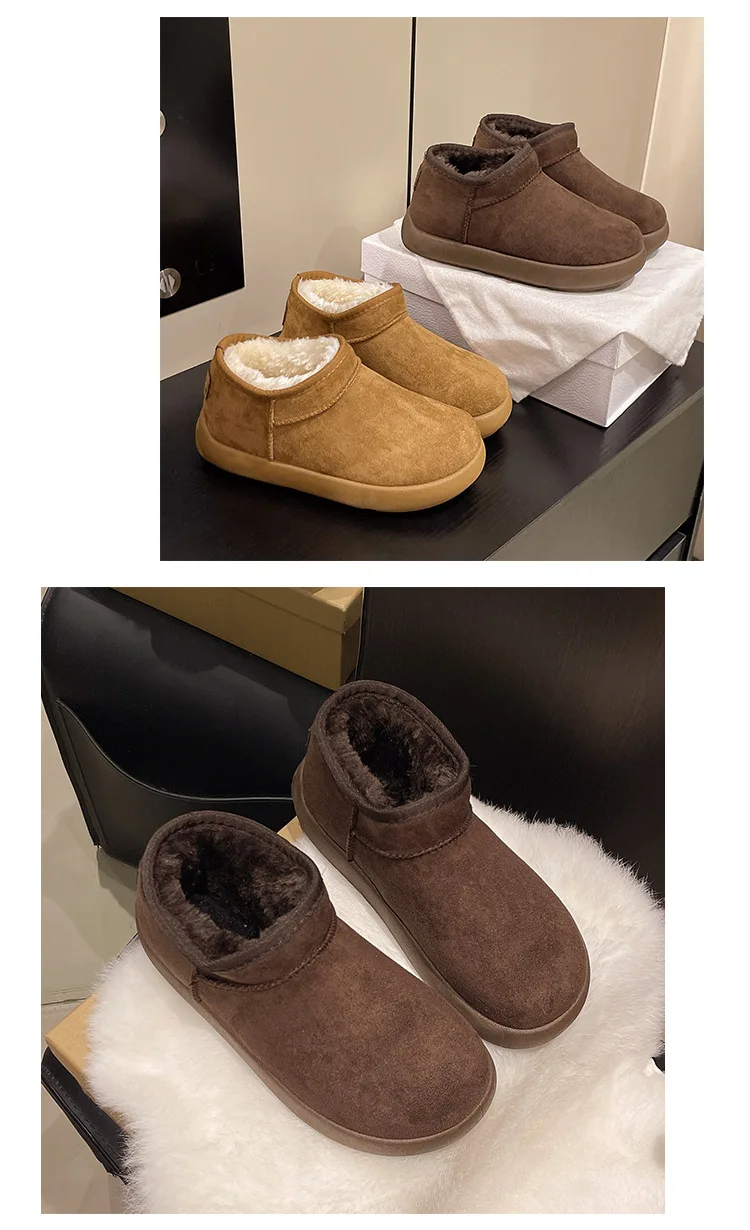 2026 Warme Bequeme Schuhe Damen Mode Kurze Schuhe Neue Winter Warme Stiefel Pelz Damen Schneestiefel – Detail 10