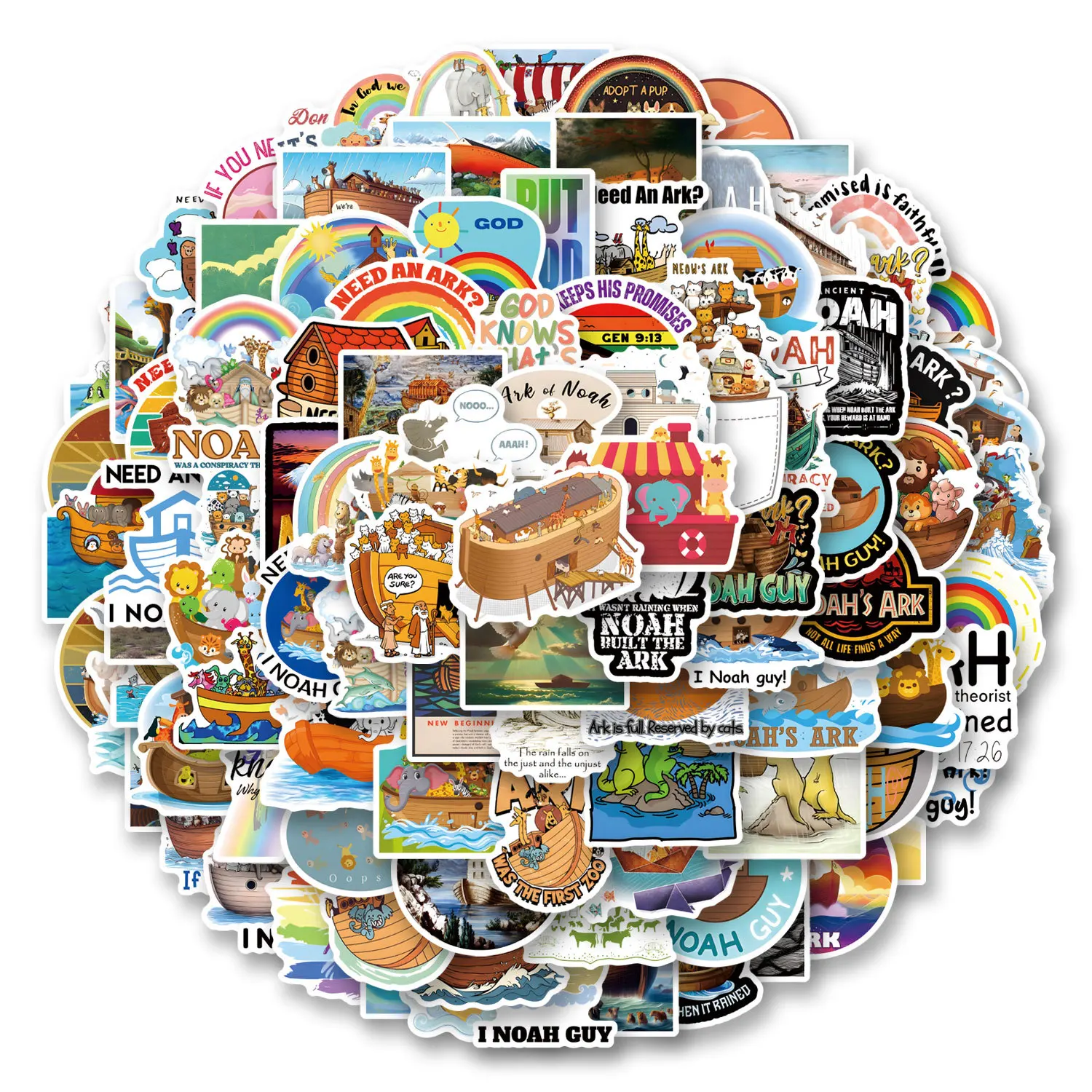 100 قطعة ملصقات سفينة نوح لطيفة الشارات للهاتف المحمول سجل القصاصات سكيت الغيتار DIY بها بنفسك الكتابة على الجدران ملصقات الجمالية #2