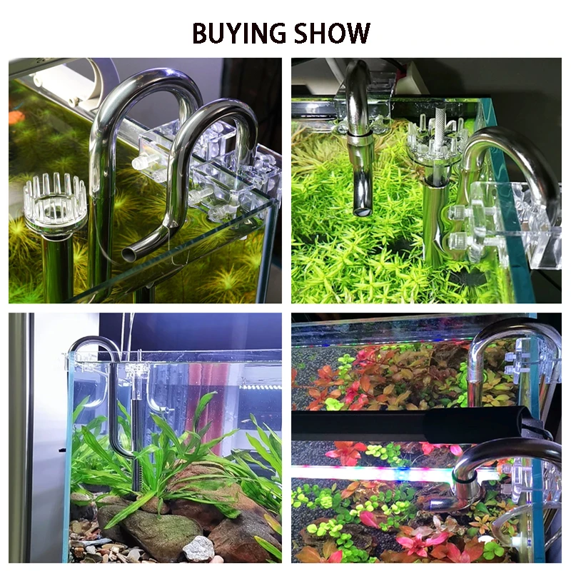 ZRDR Aquarium Lily Pipe with Surface Skimmer Inflow and Outflow Stainless Steel for Aquarium Filter Planted Fish Tank Filter