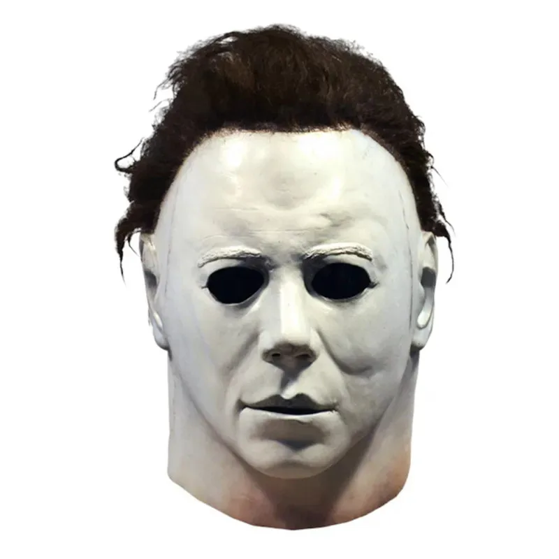 CyCafele Halloween 1978 Michael Myers Máscara Horror Cosplay Disfraz Máscaras de látex Accesorios de Halloween para adultos Blanco