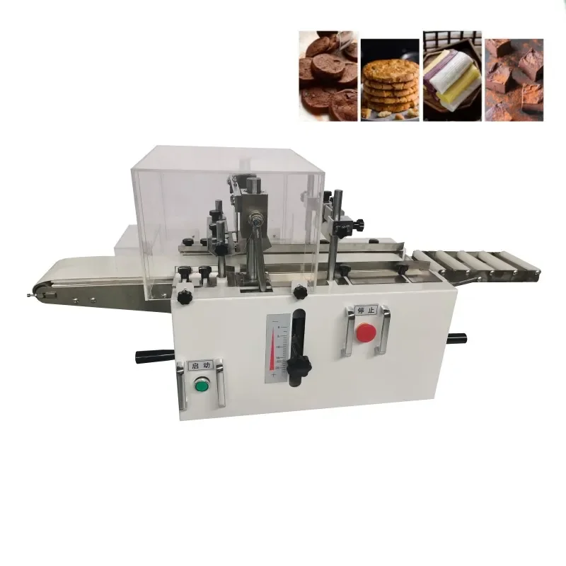 Rebanador comercial de galletas de arándanos, máquina automática de corte de cáscara de tarta de huevo y Chocolate con pegamento para ocultar el culo
