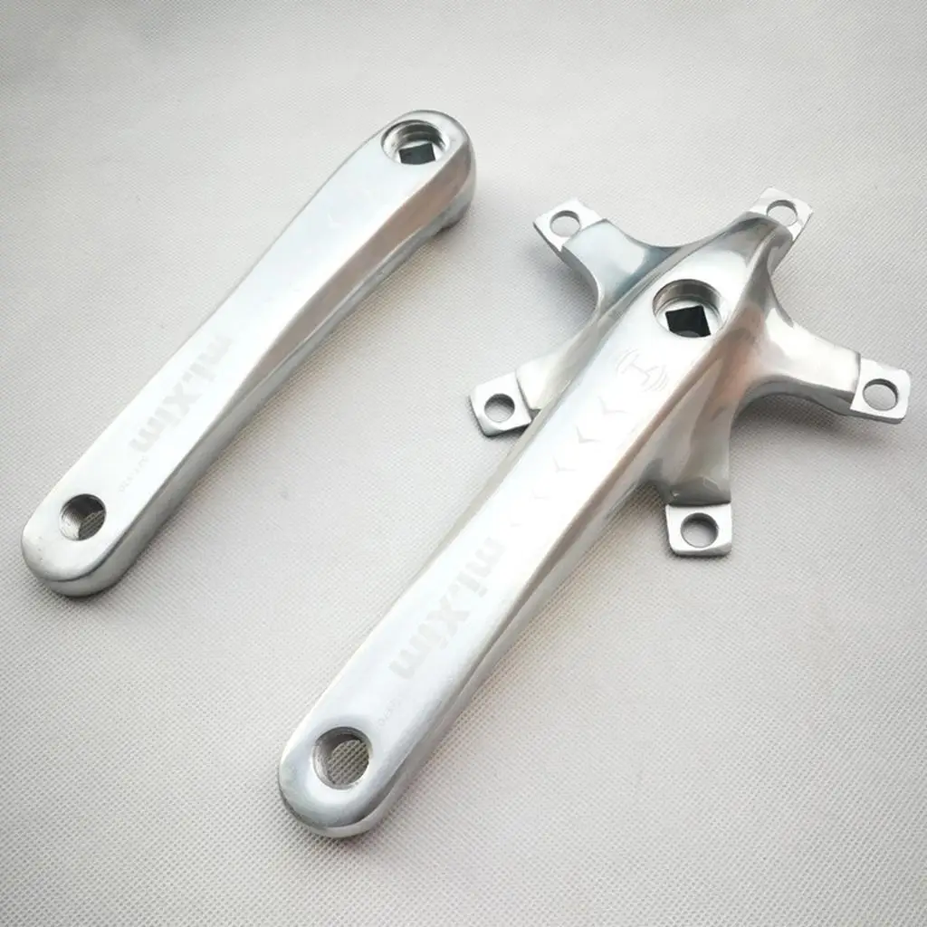 130BCD 170mm Bicycle Crank Arm Set Aluminum Alloy 5 Claw Square Axle Bike Crank for Double Chainrings Road Mtb