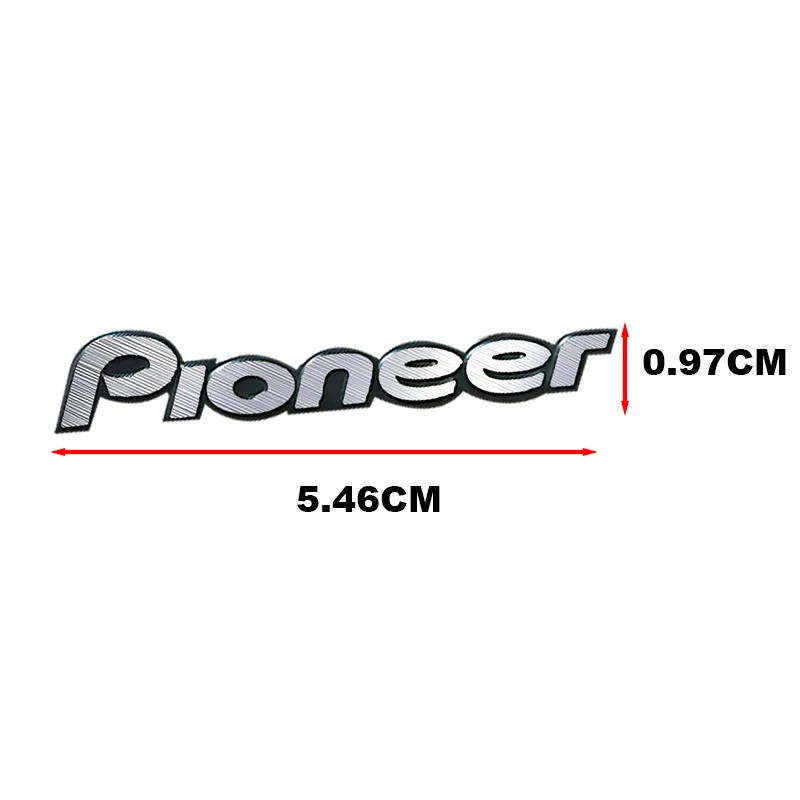 2/4/8 pegatinas de audio 3D Pioneer de aluminio de alta calidad, pegatinas para estéreo de coche, pegatinas decorativas personalizadas