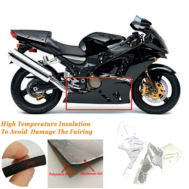 

For Kawasaki NINJA ZX-12R NINJAZX12R ZX 12R 2000-2005 Heat Shield Fairing Melting Protection Pre-Cut Insulation Sponge