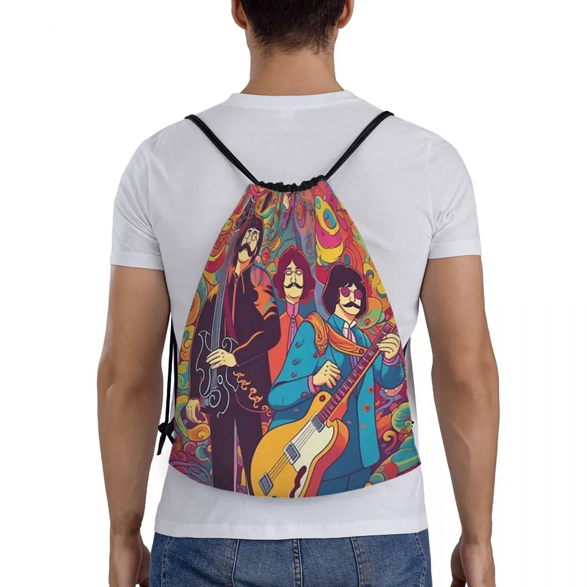 

Beatle Submarine Backpacks Casual Portable Drawstring Bundle Pocket Sports Bag Book Bags For Man Woman Students