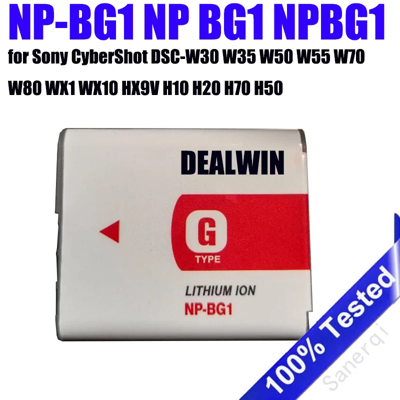 Full NP-BG1 NP BG1 NPBG1 Digital Camera Battery for Sony CyberShot DSC-W30 W35 W50 W55 W70 W80 WX1 WX10 HX9V H10 Batteries