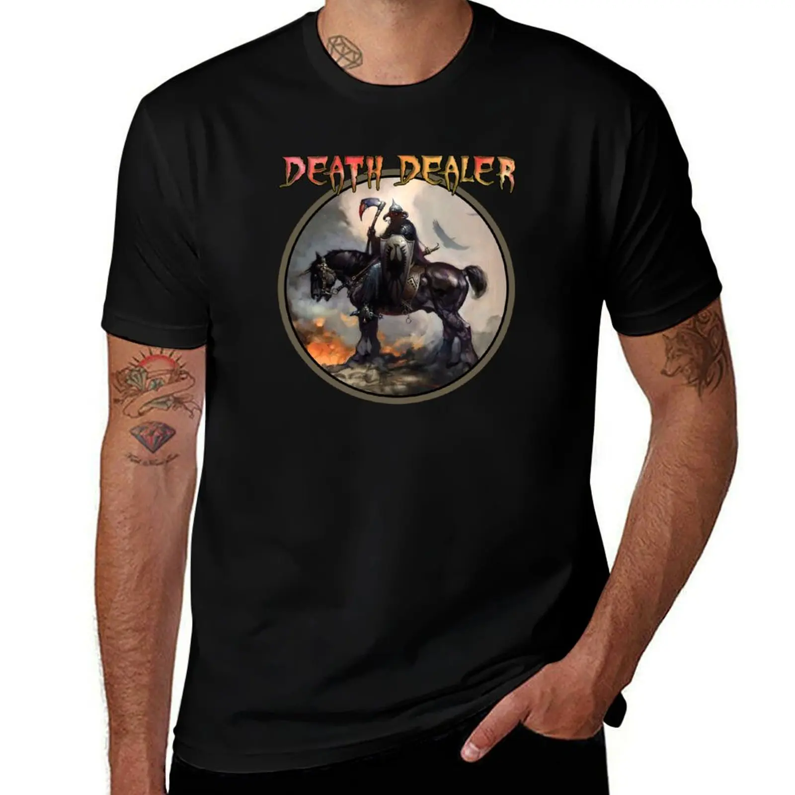 

Death Dealer (For Light Shirts) T-Shirt men t shirt cotton 100% t shirts for man slim fit cotton t shirt pack T-shirt