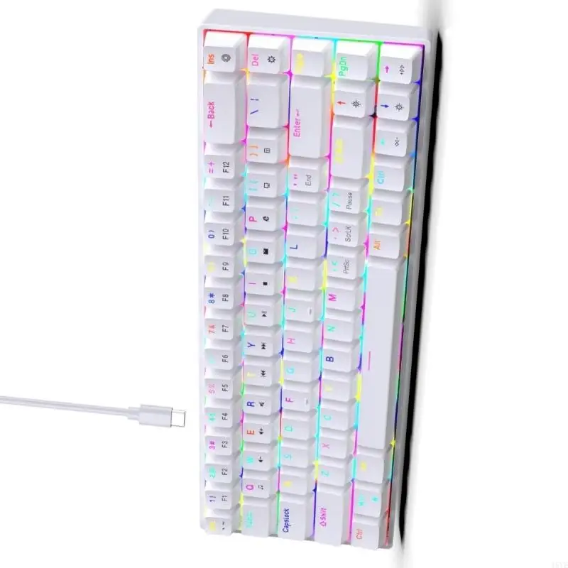 

Ergonomic Color Keyboard Hot Swappable Red/Brown Switches 19 Dynamic Light Effects Portable Layout For PC