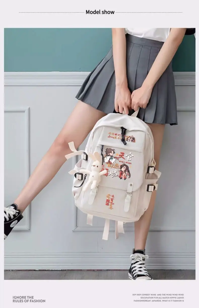 Anime Tian Guan Ci Fu Huacheng Backpack Student Schoolbag Anime Mochila Boys Girls Teens Travel Shoulder Bags