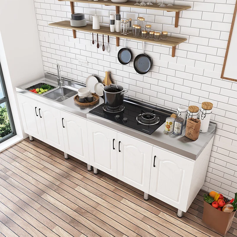 Stainless steel kitchen cabinets, hanging cabinets integrated household rental wardrobe, locker, stove cabinet integrated cabine
