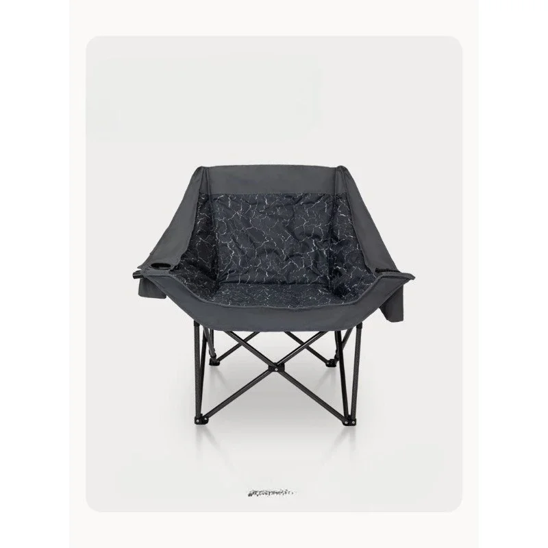 

Outdoor folding chair sofa chair widened and enlarged padded folding moon outdoor camping balcony
