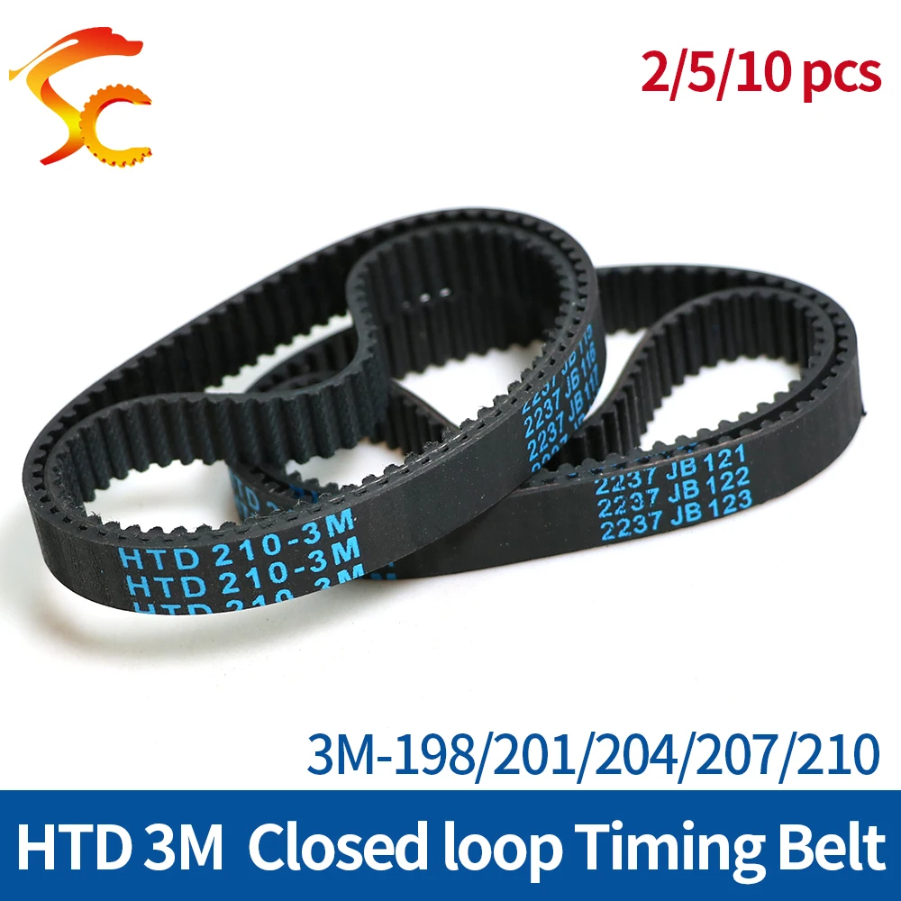 

HTD 3M Timing Belt 3M-198/201/204/207/210 closed loop rubber Drive Belt width 6/10/15mm closed loop Belt For 3D printers