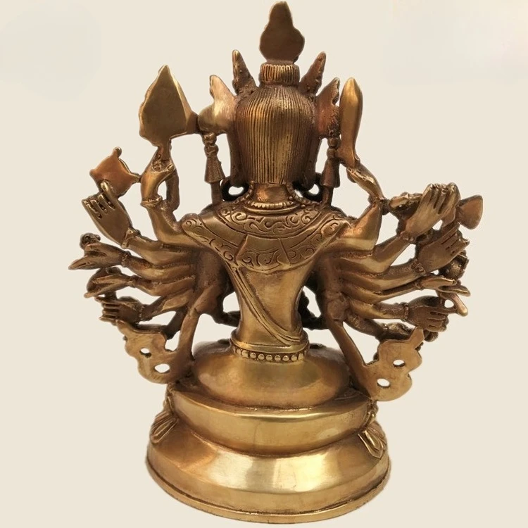 Copper Tibetan Tantric Bronze Statue Quasi-mention Buddha Mother Eighteen-handed Bodhisattva Statue