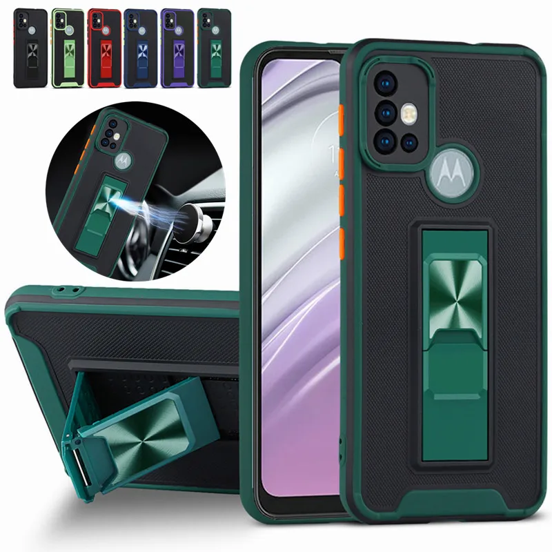 Armor Anti Fall Phone Case For Motorola G10 G20 G30 Shockproof Silicone Metal Magnetic Ring Cover For Moto G50 G60 G100 Cases