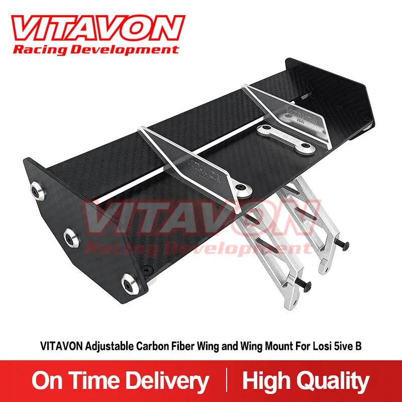 VITAVON Adjustable Carbon Fiber Wing And Wing Mount For Losi 5ive B