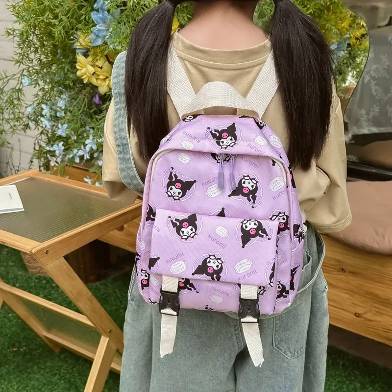 Sanrio Melody Student Schoolbag, grande capacidade, infantil leve, bonito dos desenhos animados, mochila casual, novo