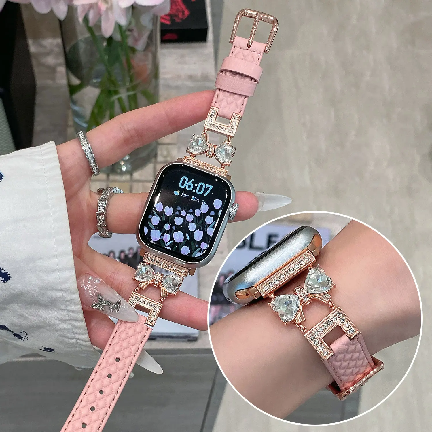 Fashionable Sparkling Strap for Apple Watch 45mm 42mm 38mm 40mm Female Strap for Iwach Series Ultra 8 7 5 6 4 SE