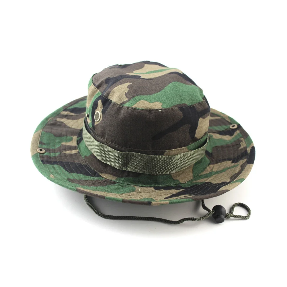 Unisex Bucket Hats Jungle Military Camouflage Bob Camo Bonnie Hat Fishing Barbecue Cotton Mountain Climbing Hat