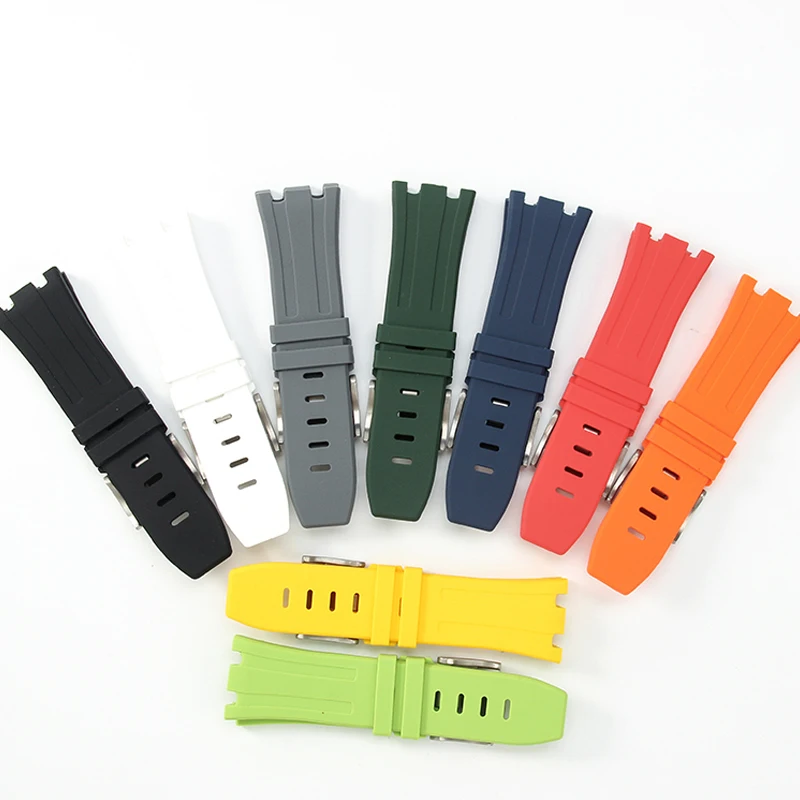 ل أوديمارس وبيجيه رويال أوك حزام الأصلي AP 15710 26470 سيليكون المطاط الرياضة حزام ساعة اليد 28 مللي متر حزام الساعات اكسسوارات