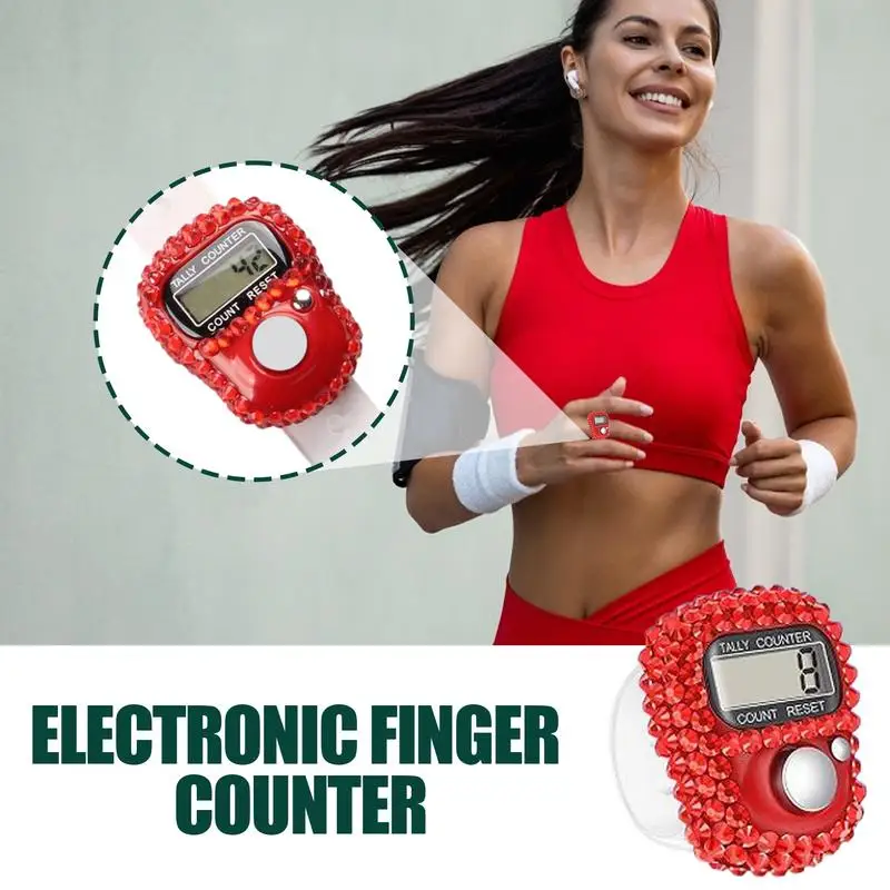 Finger Counter Clicker LCD Display Number Clicker Counter Manual Resettable Electronic Knitting Row Recorder Ring For Track And