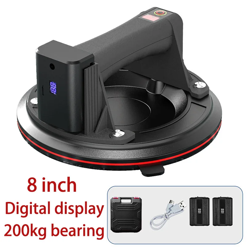 

8 Inch Electric Vacuum Suction Cup 200kg Bearing Suction Sucker Heavy Duty Vacuum Lifter for Granite Tile Glass Manual Lifting