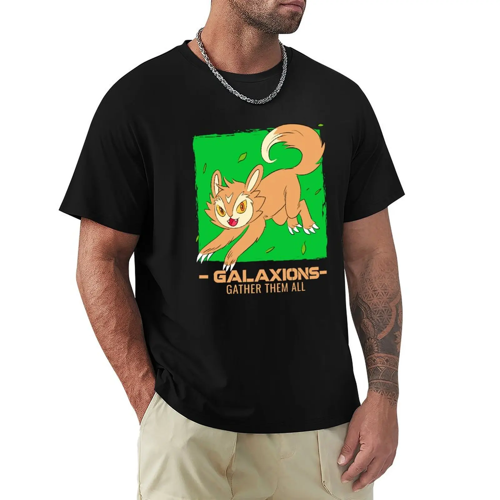 Galaxions Anime Style T-shirt (Grass) T-shirt boys animal print graphics new edition mens vintage t shirts