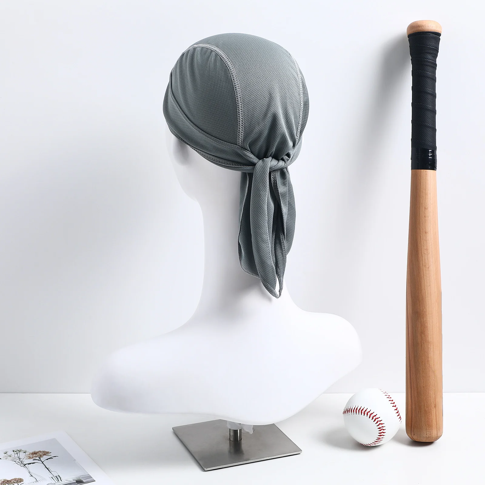 

2 Pcs Breathable Quick-drying Hats -01 Black -17 Gray Headwear Bandanas Cycling Hiking Skull Cap Lightweight Comfortable